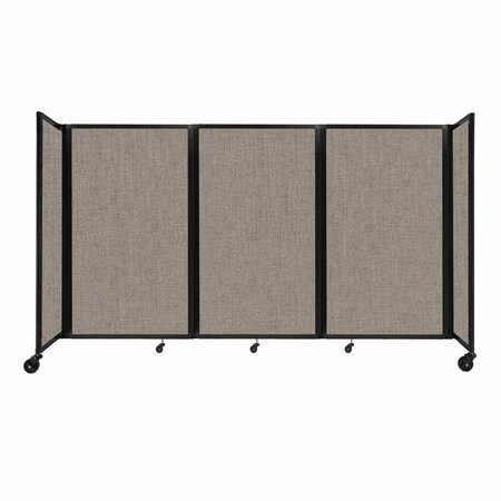 Versare Room Divider 360 Folding Portable Partition 8'6" x 5' Warm Pebble Fabric 1160405